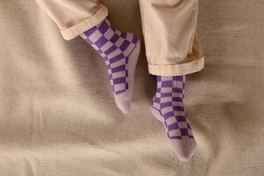 Sokken - Checkered Purple