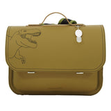 Lederen schooltas met magneetsluiting - Dino Moss