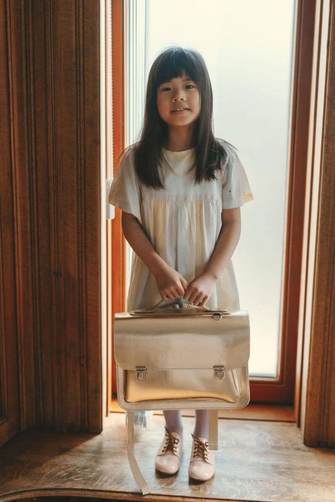 Lederen kleutertas - Gold