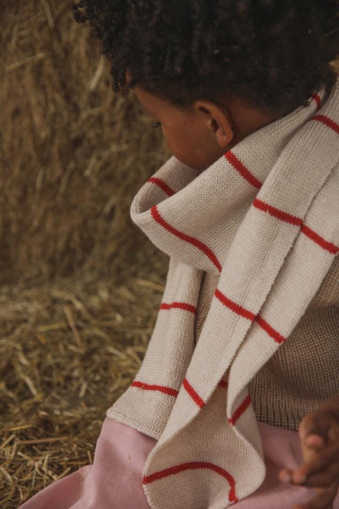 Sjaal Igor - Cream + Red