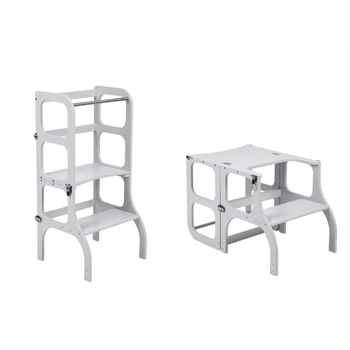 Lernturm Step'n sit aus Holz - Gray mit Silber - Ette Tete