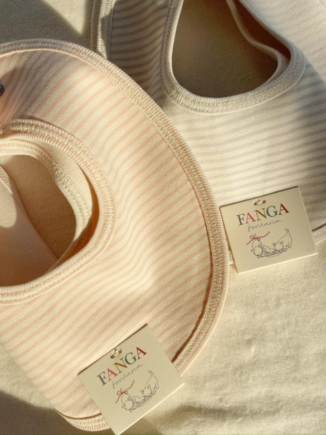 2-pack slabbetjes Fio Stripe - Blush Mix