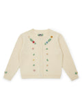 Gebreide cardigan - broderie fleur - Bonton