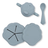 Geschirrset aus Silikon Clam - Light blue - Konges Slojd