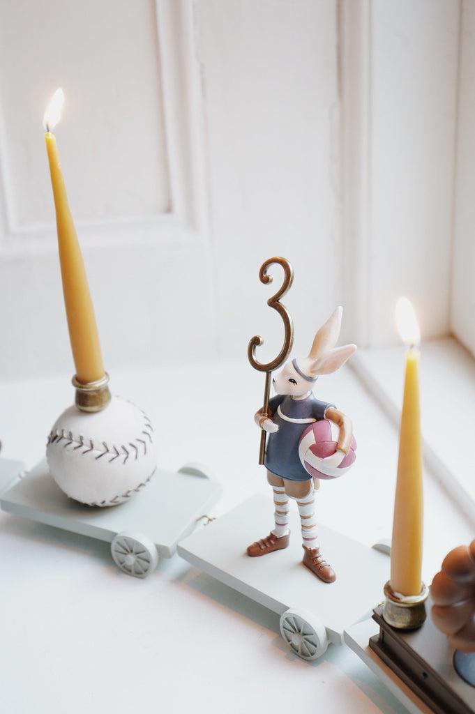 Konges Slojd - Kaarsen geel verjaardagstrein - 20 stuks