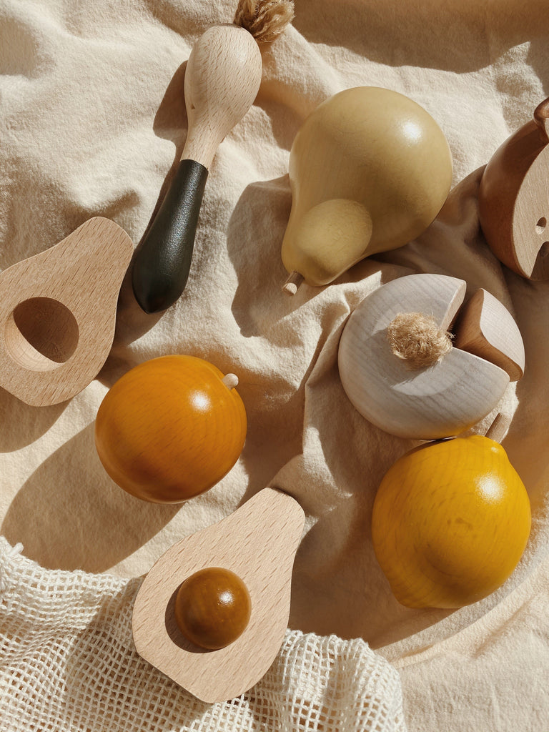 Konges Slojd - Houten groenten en fruit met zakje