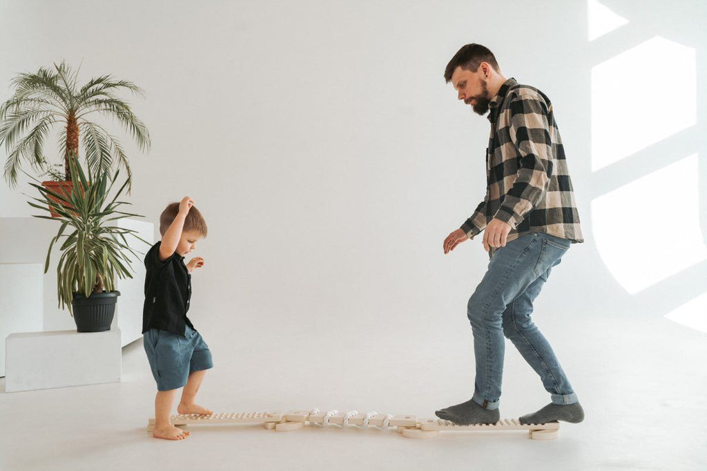 Wooden balance beam - Balance Beam TipiToo mini - Ivory white - Ette Tete