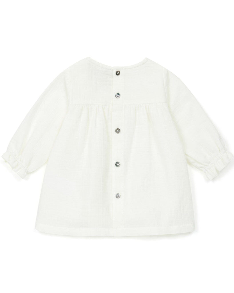 Jurkje in geweven katoen baby - Creme - Bonton