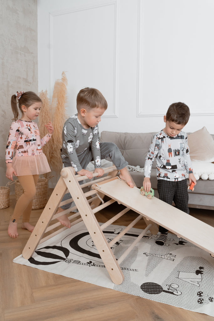 Wooden pikler 2 elements - triangle climbing frame with ramp - Sipitri - Ette Tete
