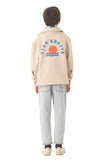 Faux fur jacket - Ecru jacket with print"vida bonita"- piupiuchick