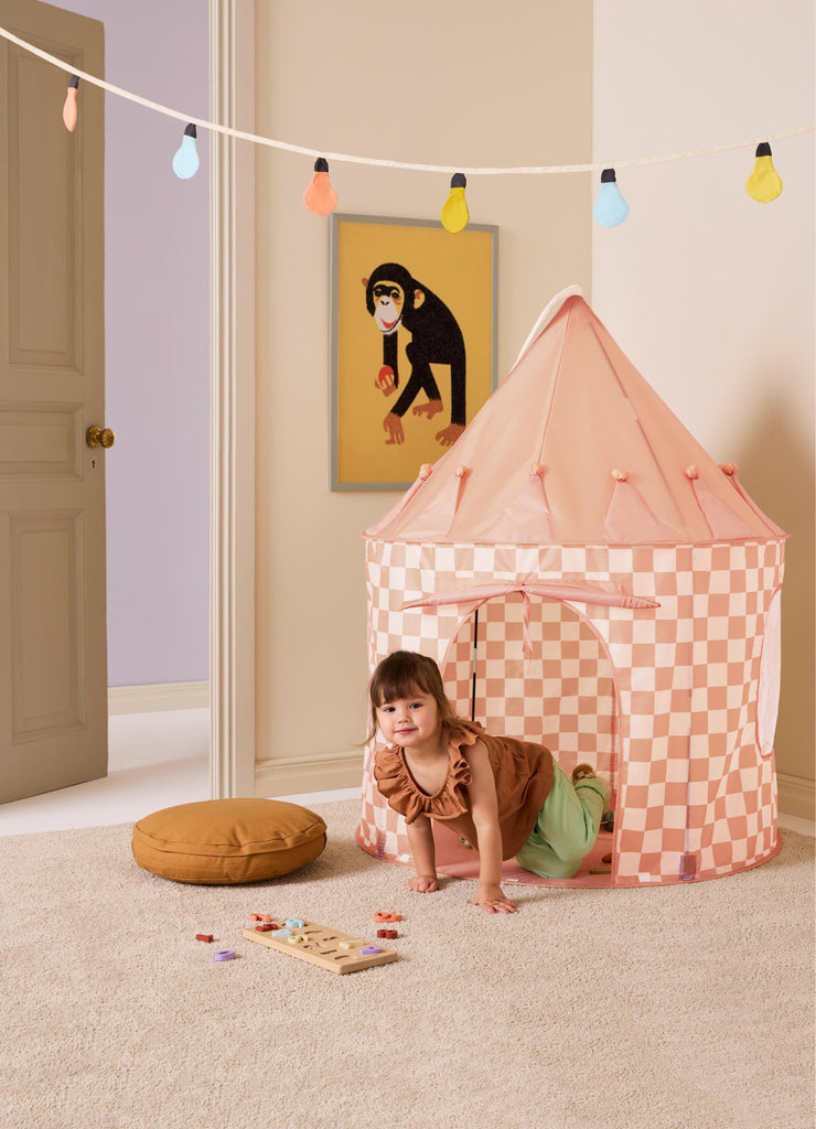 Play Tent - Check Apricot - Kid's Concept 