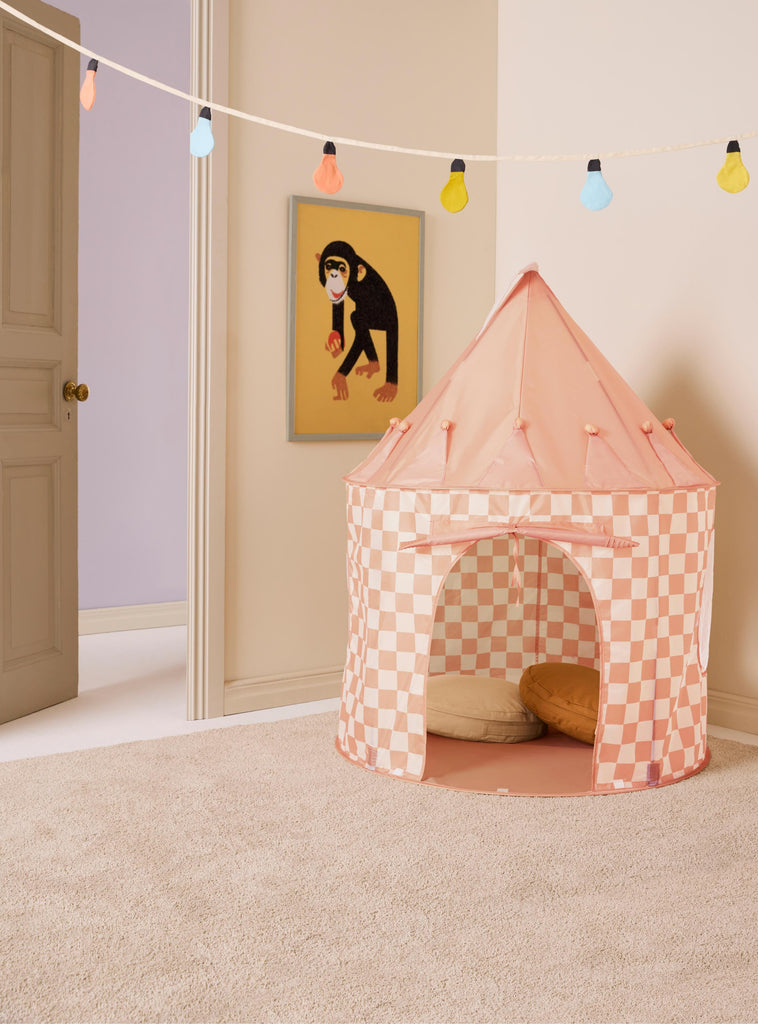 Play Tent - Check Apricot - Kid's Concept 