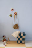 Pouf 30cm with storage - Check Teal - Kid's Concept 