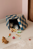 Pouf 30cm with storage - Check Teal - Kid's Concept 