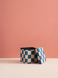 Pouf 30cm with storage - Check Teal - Kid's Concept 