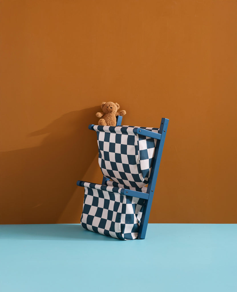 Wall-mounted storage rack - Check Teal - Kid's Concept