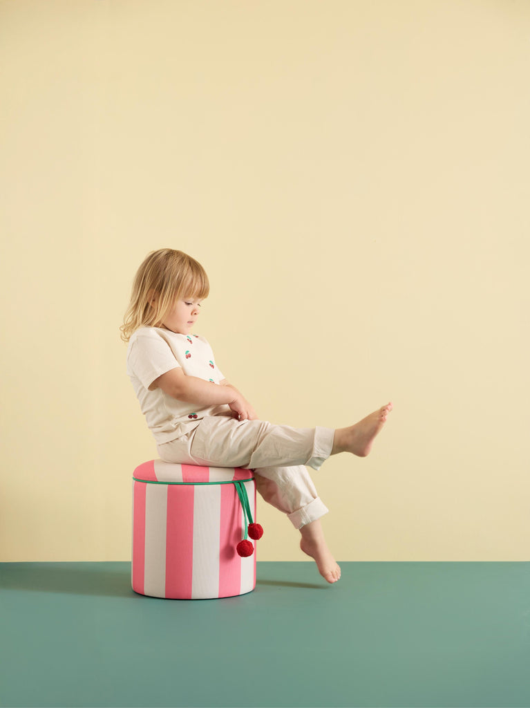 Cylinder pouffe with storage space - Pink - Kid's Concept 