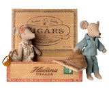 Mum & dad mice in cigar box - Maileg