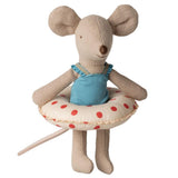 Strandmaus mit Schwimmring mit roten Punkten - Kleine Schwester - Maileg