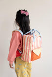 Rugzak medium - Wonders Envelope Stripes Coral Pink + Sandy yellow