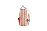 Rugzak medium - Wonders Envelope Stripes Coral Pink + Sandy yellow
