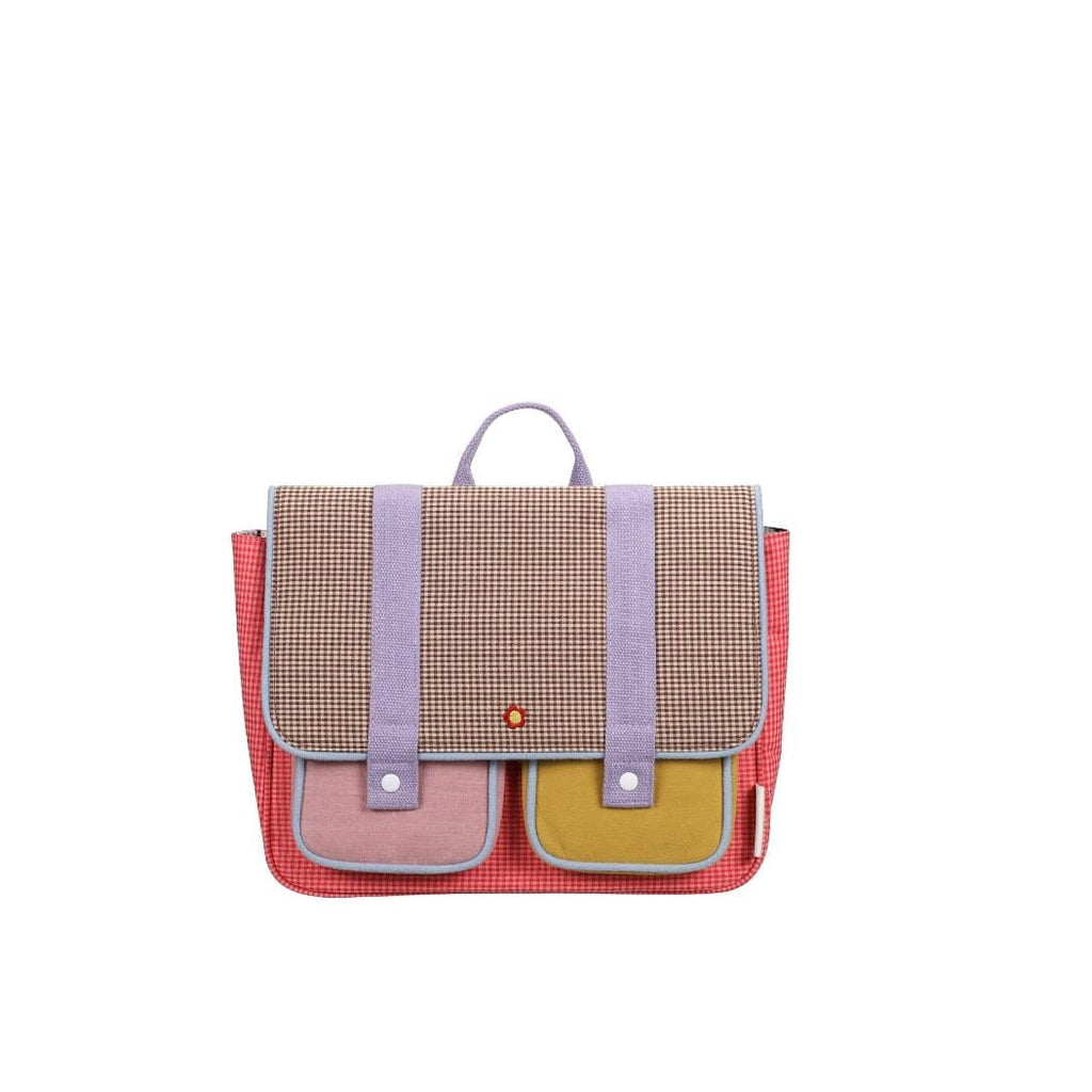 Schooltas - Gingham Flower - Sticky Lemon