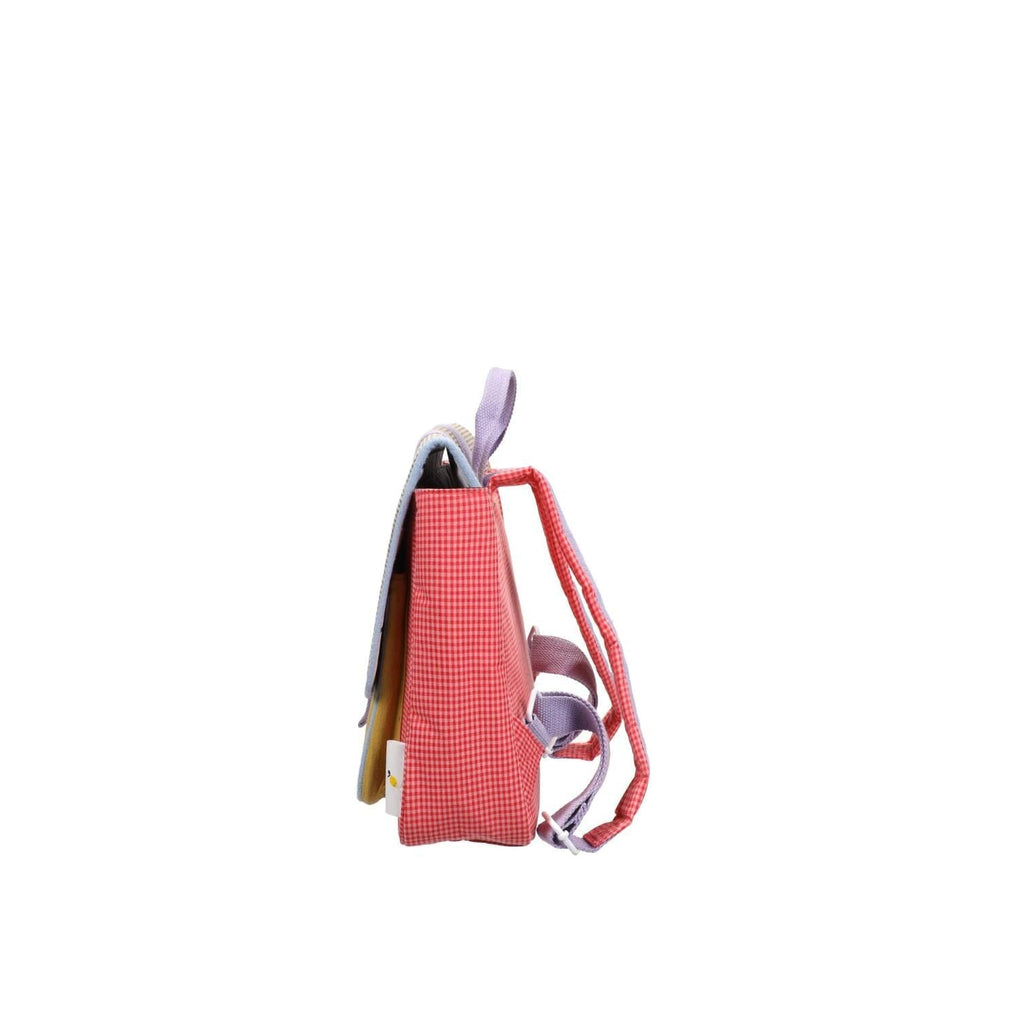 Schooltas - Gingham Flower - Sticky Lemon