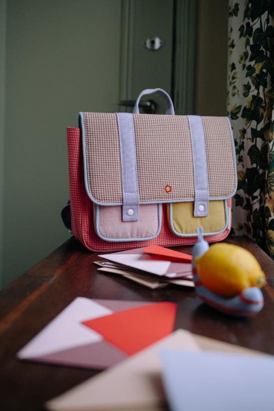 Schooltas - Gingham Flower - Sticky Lemon