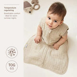 Slaapzak ongevoerd pre-washed hydrofiel - Soft Sand - Meyco