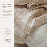 Deken pre-washed hydrofiel jacquard - Stripe Sand - Meyco
