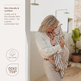 Badcape badstof jacquard - Fat Stripe Taupe - Meyco