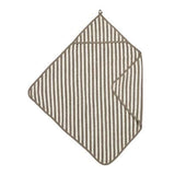 Badcape badstof jacquard - Fat Stripe Taupe - Meyco