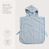 Badponcho badstof jacquard - Fat Stripe Jeans Blue - Meyco