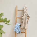 Badponcho badstof jacquard - Fat Stripe Jeans Blue - Meyco