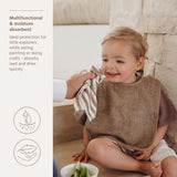 3-Pack Slab klittenband jacquard - Fat Stripe Taupe - Meyco