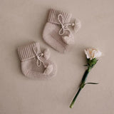 Knitted baby booties - Gris Perle