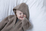 Wollen onesie met rits - Walnut mélange