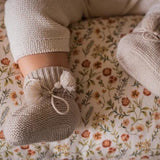 Knitted baby booties - Gris Perle