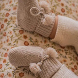 Knitted baby booties - Gris Perle