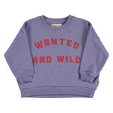 Sweater - Paars met "wanted & wild"-print