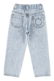 Faded light blue denim