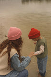 beanie fonzie - red - hvid