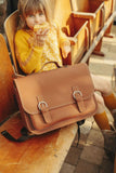 Leather satchel with buckles - Chestnut - Own Stuff