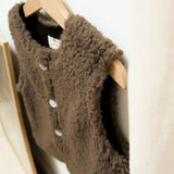 Sherpa vest zonder mouwen - Chocolat