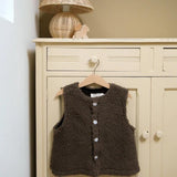 Sherpa vest zonder mouwen - Chocolat