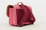 Lederen schooltas met magneetsluiting - Antique pink