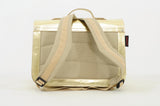 Lederen schooltas met magneetsluiting - Gold