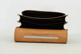 Lederen schooltas met magneetsluiting - Marine