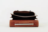 Lederen schooltas met magneetsluiting - Silver