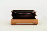 Lederen schooltas met gespen - Leo Antique Pink